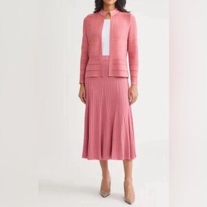 NWT Misook 3-Piece Set Large - Honey Suckle Knit Jacket, Skirt & Tank Large